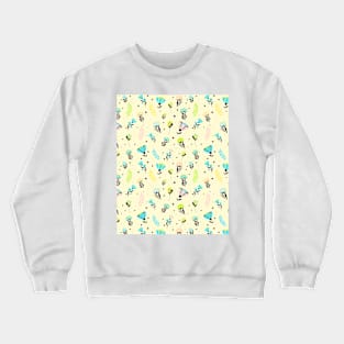 Blue bloom, spring shower of wild flowers Crewneck Sweatshirt